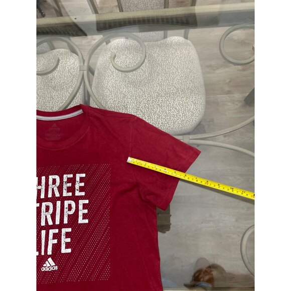 Adidas Mens Red "Three Stripe Life" Graphic T-Shirt L - Picture 4 of 6